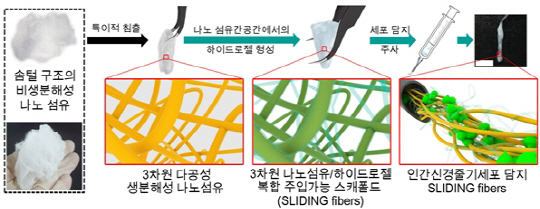 주입 가능형 나노 섬유 스캐폴드의 제작 과정(한국보건산업진흥원 제공)